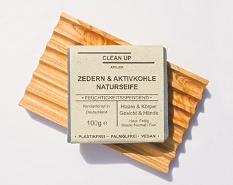 Cedar and Charcoal Vegan Natural Soap | for Hands, Body and Hair