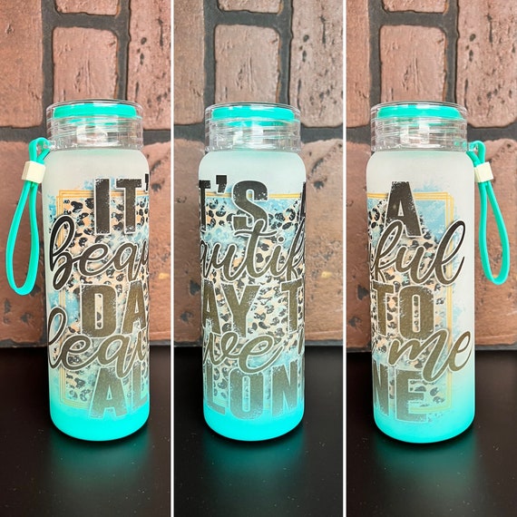 16.9oz Frosted Glass Tumbler Etsy