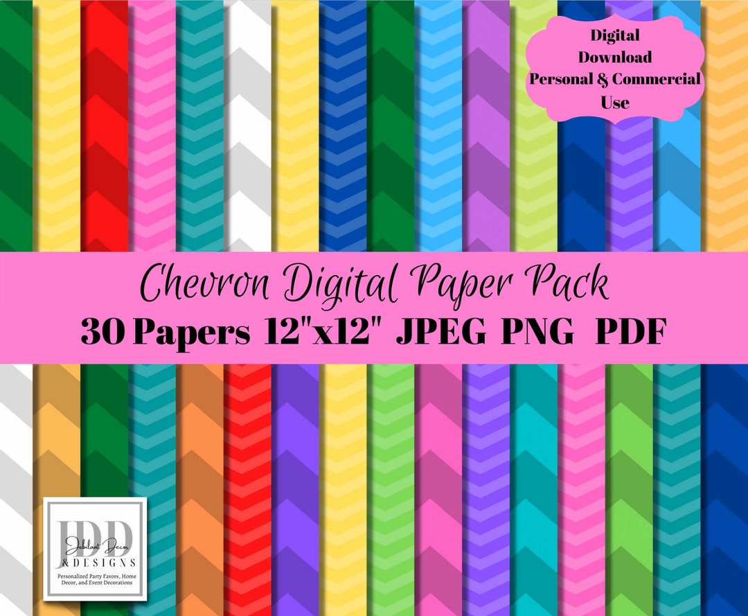 Chevron Digital Paper Pack, Digital Background, Birthday Invitations ...