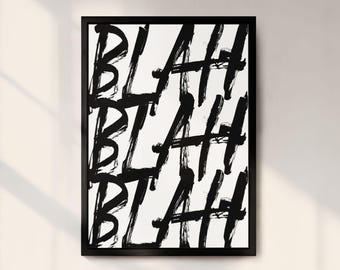 Blah Blah Blah - The Snuts Poster, The Snuts Lyric Print, Music Print, Lyric Poster, Unframed Indie Rock, Concert Gig