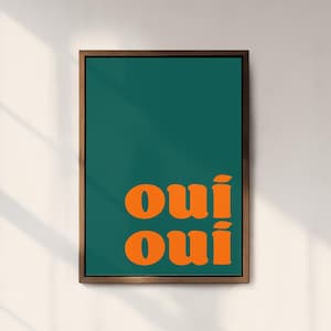 Oui Oui Print, French Phrase Wall Art, Bathroom Wall Print, French Gift, Bold Typography Print, Tongue in Cheek Print, Play on Words Print