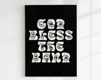 Not Nineteen Forever Lyric Print, The Courteeners Gig Poster, God Bless The Band Lyric Poster, Lyric Inspired Print, Home Decor Print