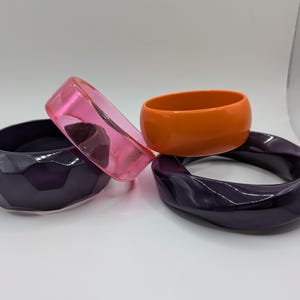 Pick Your Favorite - Acrylic Lucite Plastic Chunky Bangle - Varying colors and styles