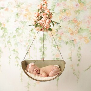 Beautiful Newborn Floral Scale Digital Backdrop Newborn Digital Background Floral Girl