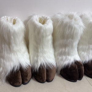 Outdoor Furry Sheep Cosplay Feetpaws, Furrysuit Cosplay Warm Boots