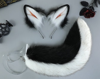 Dog Cosplay Ears And Tail Set | Dog Fursuit Tail And Ears Headband | Dog Costume Ears And Tail