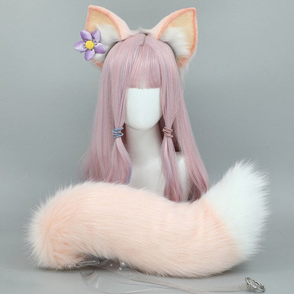 Linabell Fox Ears And Tail Set | Cosplay Fursuit Headress And Tail Set | Linabell Fox Cosplay Fursuit