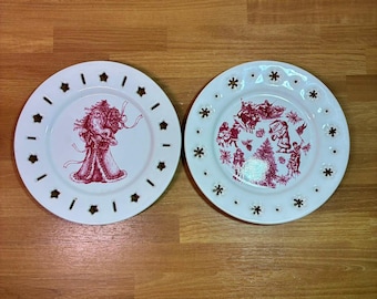Small Decorative Christmas Plate Set of 2 6"