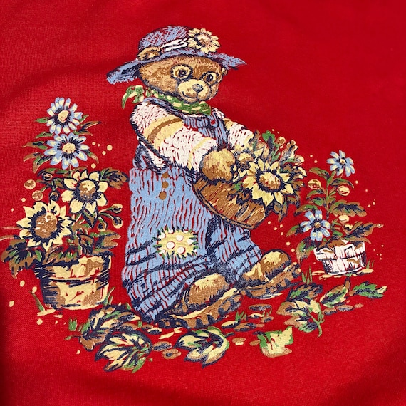 Vintage Basic Editions teddy bear red Sweater siz… - image 7