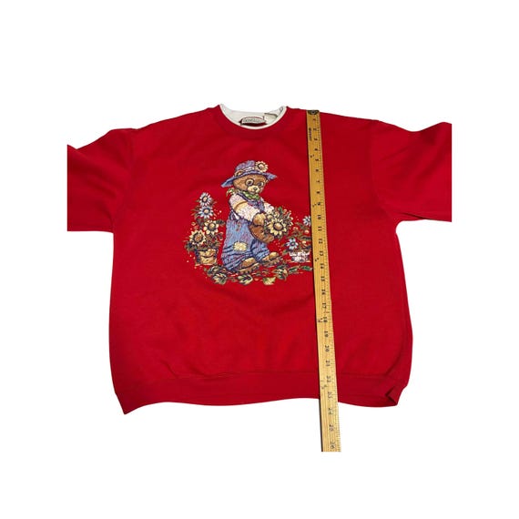 Vintage Basic Editions teddy bear red Sweater siz… - image 5
