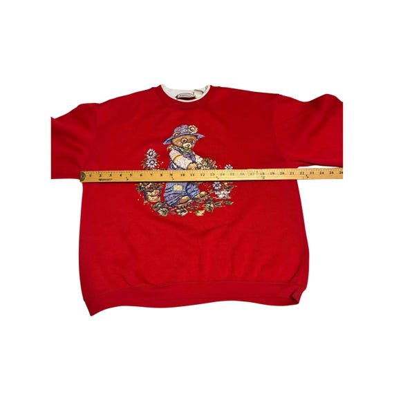 Vintage Basic Editions teddy bear red Sweater siz… - image 4
