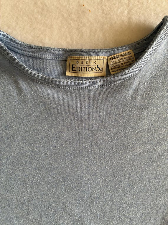Vintage light blue Basic Editions Large Top Knit … - image 8