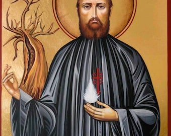 Handmade Saint Ephraim Byzantine Icon | Miracle-Worker Saint on Wood