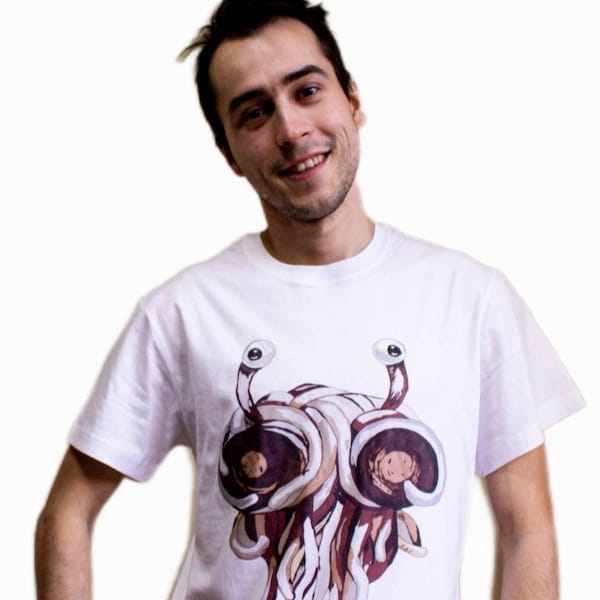 Flying Spaghetti Monster Pastafarian Art T-shirt Atheist Unisex Funny Humor Shirt