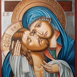 Icon of Christ Extreme Humility – Handmade Byzantine Orthodox Wall Art on Wood | Passion of Christ Religious Gift | Greek Christian Icon