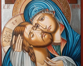 Icon of Christ Extreme Humility – Handmade Byzantine Orthodox Wall Art on Wood | Passion of Christ Religious Gift | Greek Christian Icon