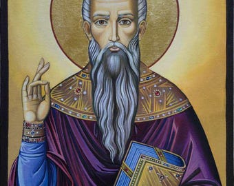 Handcrafted Saint Charalambos Icon: Orthodox Christian Art