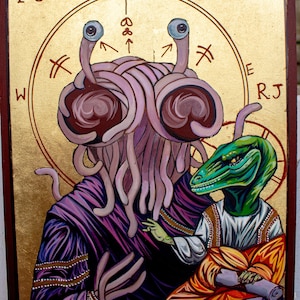 Flying Spaghetti Monster – Original Handmade Pastafarian Art | Satirical Religious Wall Decor | Quirky Gift | FSM Sculpture or Painting