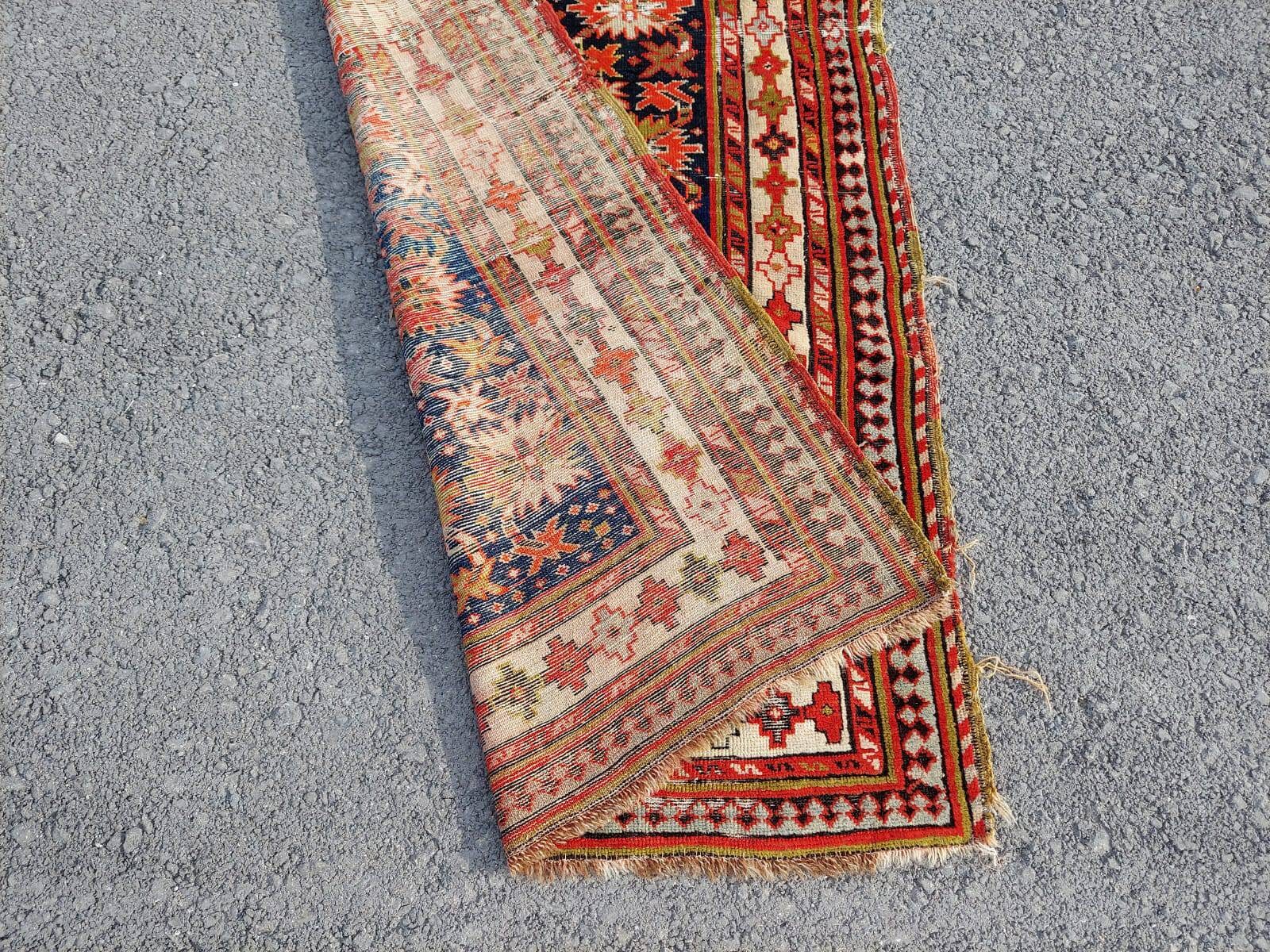 3x7インチ コーカサスラグ ヴィンテージ、アゼルバイジャン