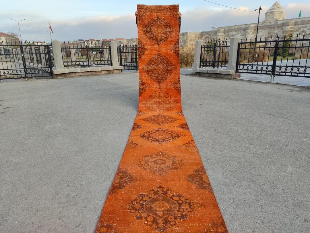 21 22 23 Long Stair Runner, Vintage Runner Oushak, 2x21 2x22 2x23 ...