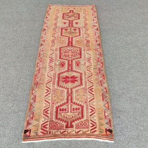 Neutral Runner Rug 3x7, Small Turkish Oushak Runner, Muted Persian Runner Rug, 6ft 7ft Runner Rug, Heriz Rug, Wool Handmade Rug, 3x7 Runner
