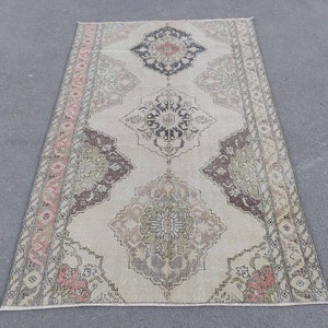 5x7 Turkish Rug, Neutral Rug Vintage, 5x7 Rug, Oushak Rug 5x7, Wool Rug Muted, Natural Rug, Turkish Rug 5x7