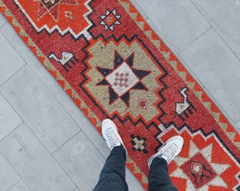 11 12 Runner Rug, Red Runner Rug Vintage, Kurdish Runner Red, 2x12 Runner Rug, Brown Runner, Stair Runner Carpet, Tribal Rug Runner Hallway