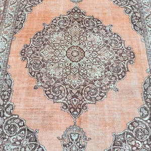 Persian Antique Rug 9x12, Oversize Rug, Medallion Rug, 9x12 Vintage Rug, 9x12 Turkish Rug Large, Farmhouse Rug, Heriz Rug 9x12, Mahal Rug