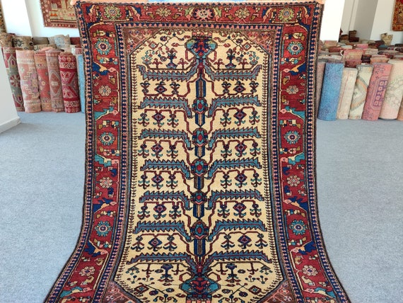 ペルシャ絨毯 ペルシャヴィンテージラグ 148x102 手織り オールド