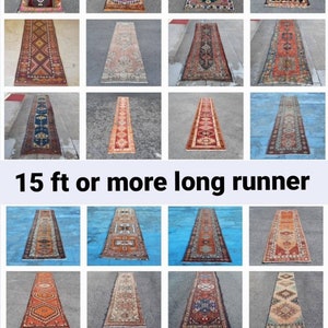 Runner Turkish Rug, Long Stair Runner, Vintage Rug, 10&#39; 11&#39; 12&#39; 13&#39; 14&#39; 15&#39; ft Runner Rug, Entry Runner Handmade 16&#39; 17&#39; 18&#39; 19&#39; 20&#39; Runner