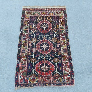 3x4 Antique Rug Caucasian, Kazak Rug, Azerbaijan Rug, Caucasian Carpet, Antique Rug, Handmade Rug, 1800&#39;s Antique Rug, Old Antique Carpet