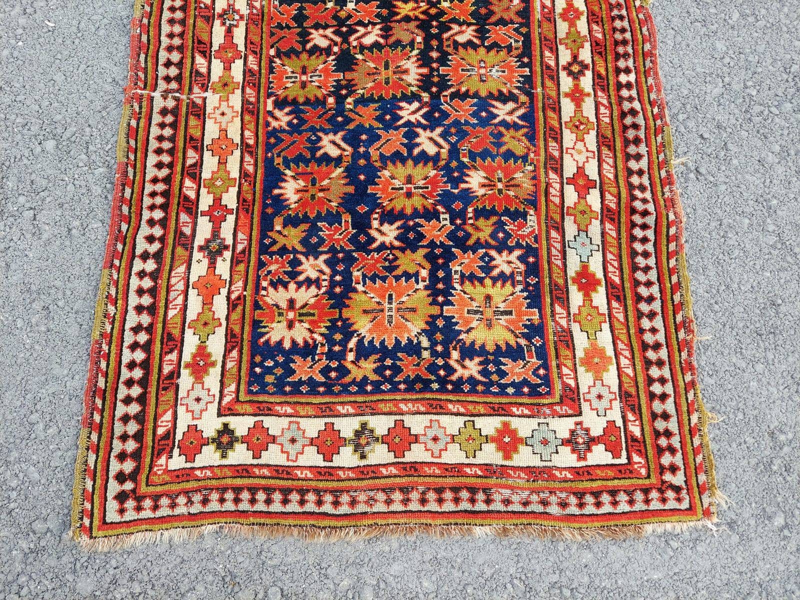 3x7インチ コーカサスラグ ヴィンテージ、アゼルバイジャン