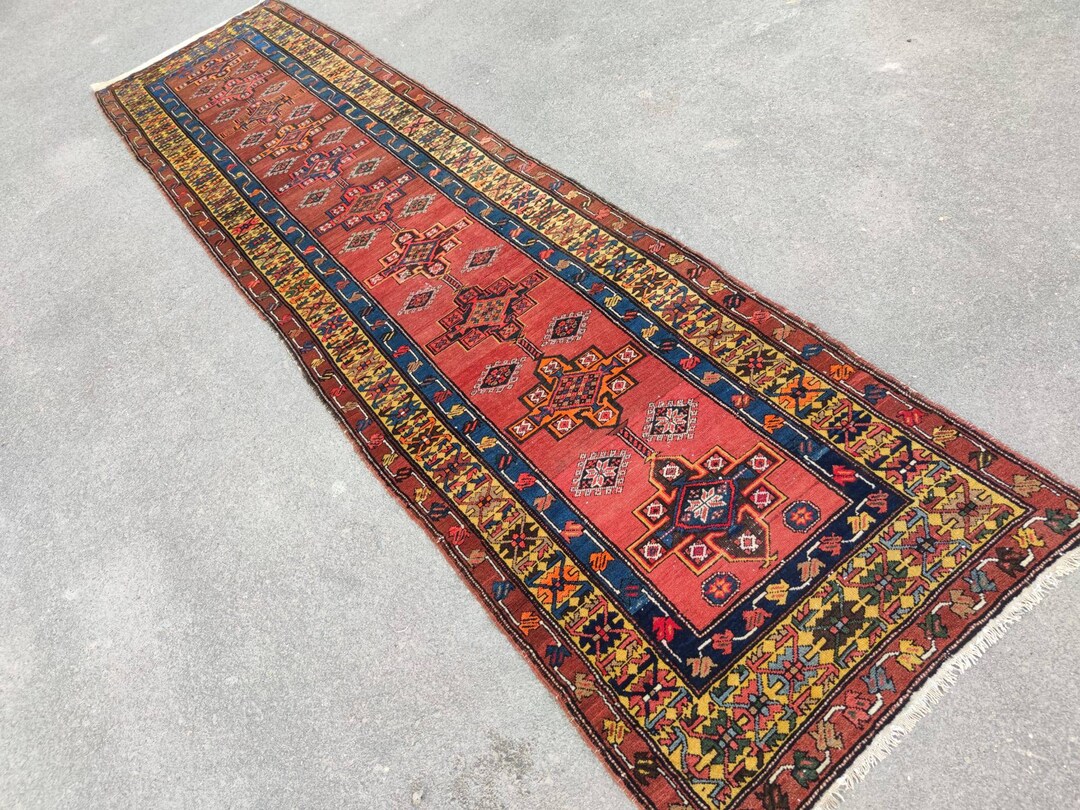 Persian Runner 3x15, Antique Long Runner, Dark Persian Runner Rug, 3x15 ...