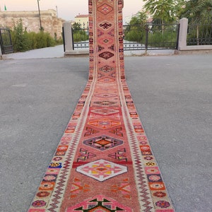 23 24 ft Runner, Long Runner Vintage Turkish Runner, Stair Runner Rug, 2x23 2x24 Runner, Herki Runner, Extra Long Runner, Stair Runner 24ft
