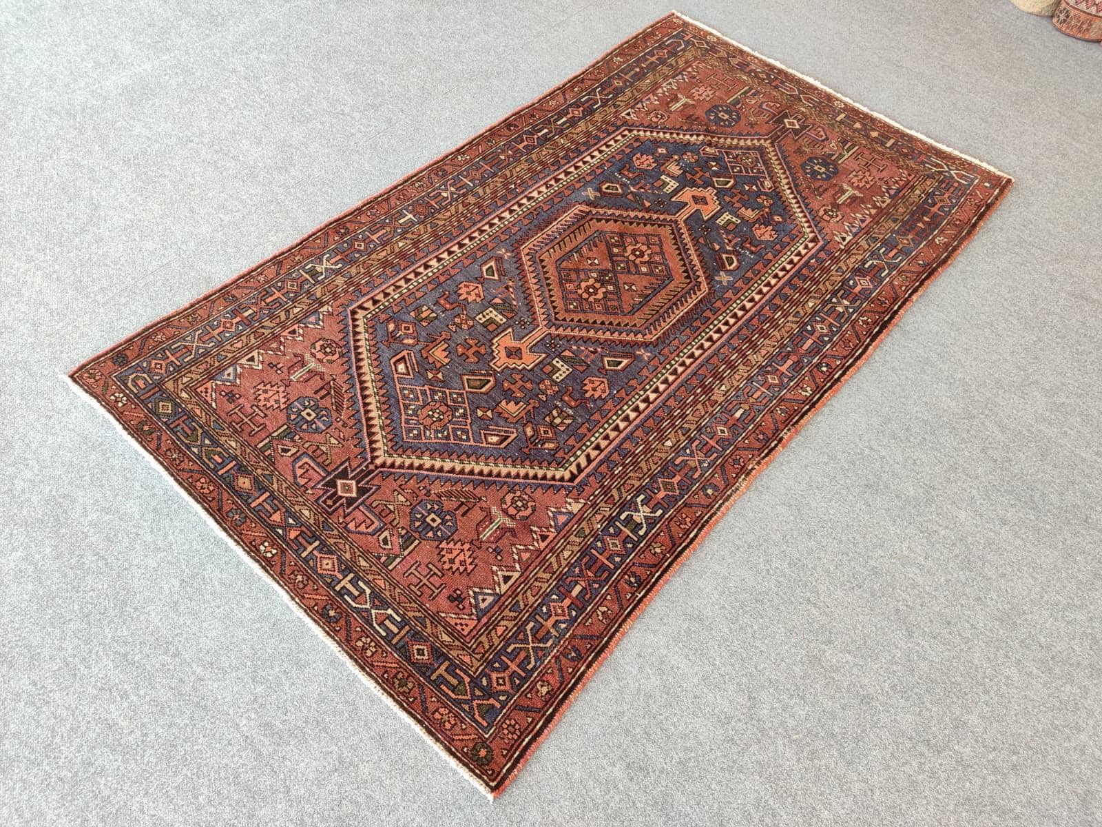 5x8 Turkish Rug, Brown Rug Vintage, Rugs for Living Room, Area Rug