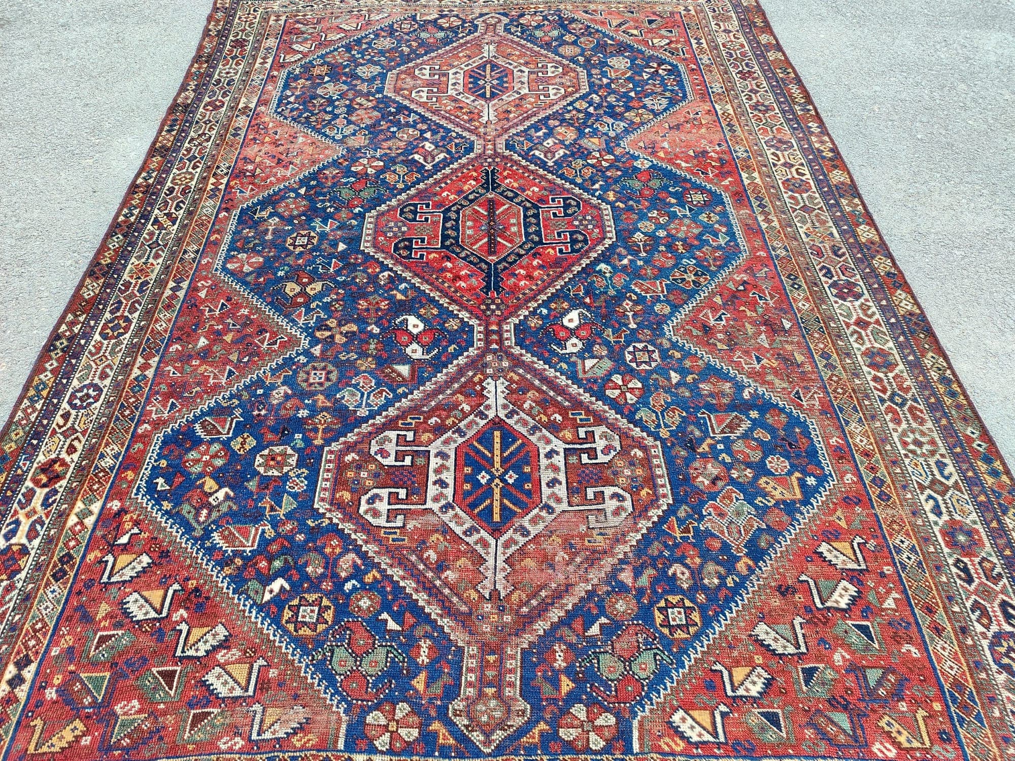ヴィンテージラグ　ラグ　シラーズ Shiraz rug - Etsy 日本