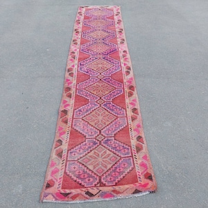 3x12 Runner Rug, Kurdish Runner Vintage, Herki Runner, Pink Runner 3x12, Geometric Runner, Turkish Runner 2x12, Purple Runner 3x12 2x12