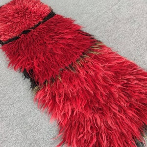Shaggy Rug, Tulu Rug, Red Rug, Kids Room Rug, Handmade Rug, Bedroom Rug, Home Decor Rug, Doormat Rug, Bathroom Rug, Small Rug Mat