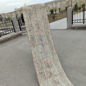 Extra Long Runner, 24&#39;ft Runner Rug Muted, Narrow Stair Hallway Runner, 2x24 Turkish Runner, Vintage Runner, Handmade Rug, 2x25 Runner Wool