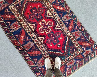 Traditional Rug 4x6 Turkish Rug Antique, 4x6 Persian Rug, Afghan