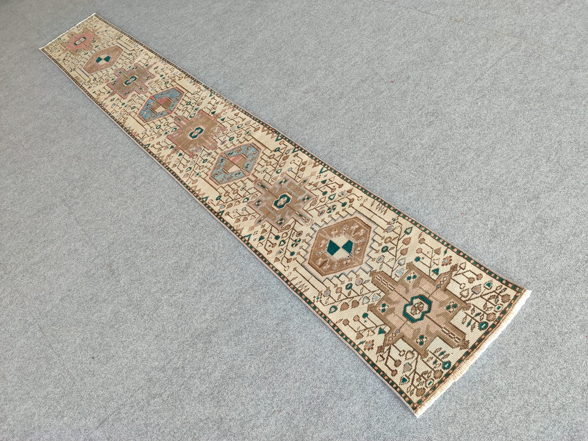 Persian Rug 2x12, Narrow Stair Runner, Heriz Rug Runner, 2x12 Turkish ...