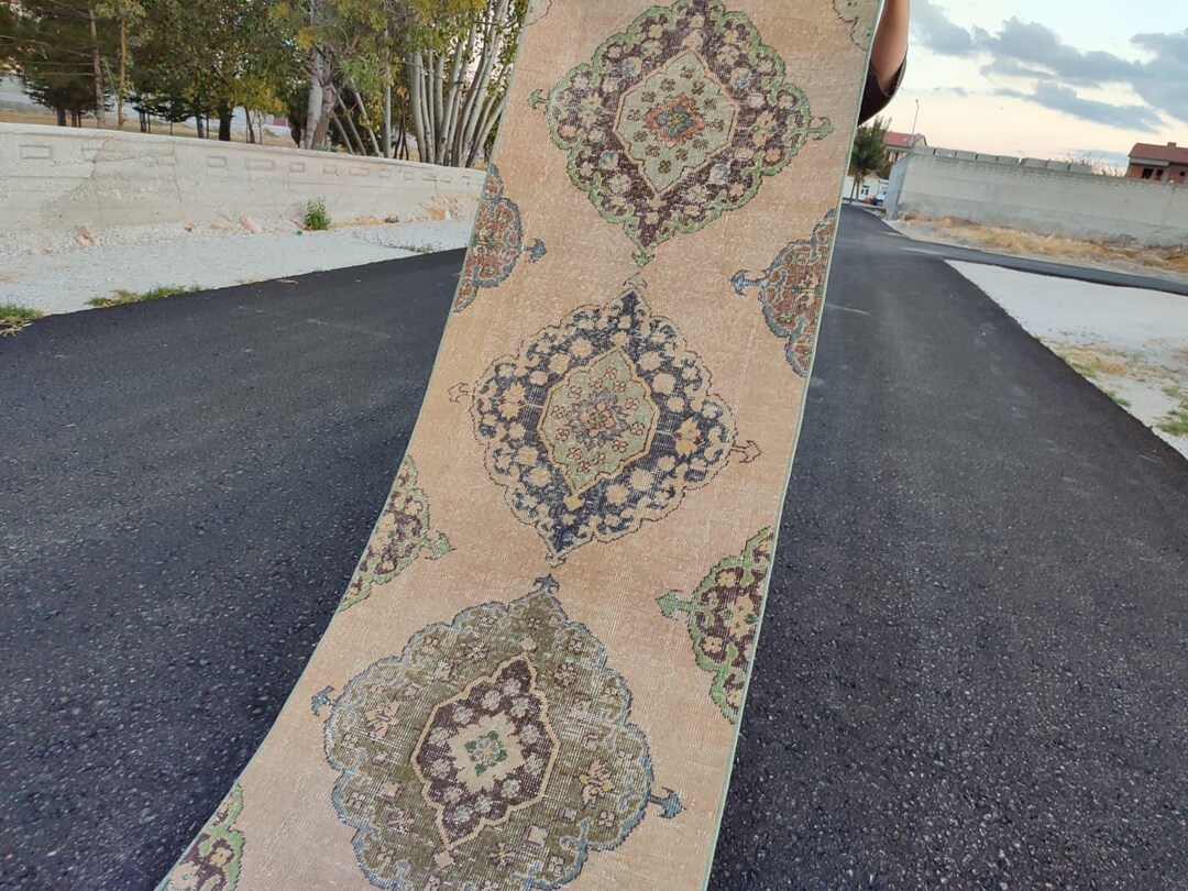 Extra Long Narrow Runner 22 Foot, Turkish Rug Runner, Oushak Long Rug ...