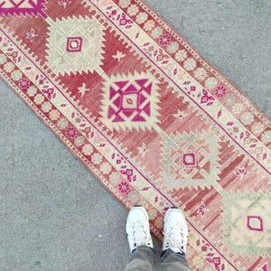 Rug Runner 3x15, Long Runner Stair Carpet, 15 foot Runner Neutral, Antique Rug, 3x15 Vintage Oushak Runner Turkish, Heriz Herki Long Runner