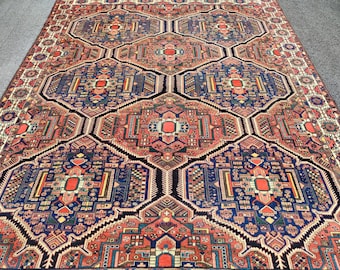 10x13 Oriental Rug Large, Heriz Rug Antique, 10x13 Rug Oversize Wool Handwoven Rug
