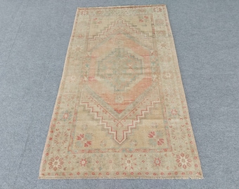 Turkish Rug 4x6, Muted Rug Oushak, Turkish Neutral Rug, 4x6 Vintage Rug, Boho Rug, 4x6 Oushak Rug, 4x6 Turkish Rug, Vintage Rug Muted