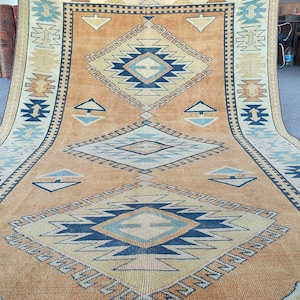 Turkish Rug 5x7, Rug Living Room, Neutral Rug Turkish, Area Rug 5x7, Oriental Rug, Neutral Oushak Rug 5x7,  Wool Rug Boho, 5x7 Rug Neutral