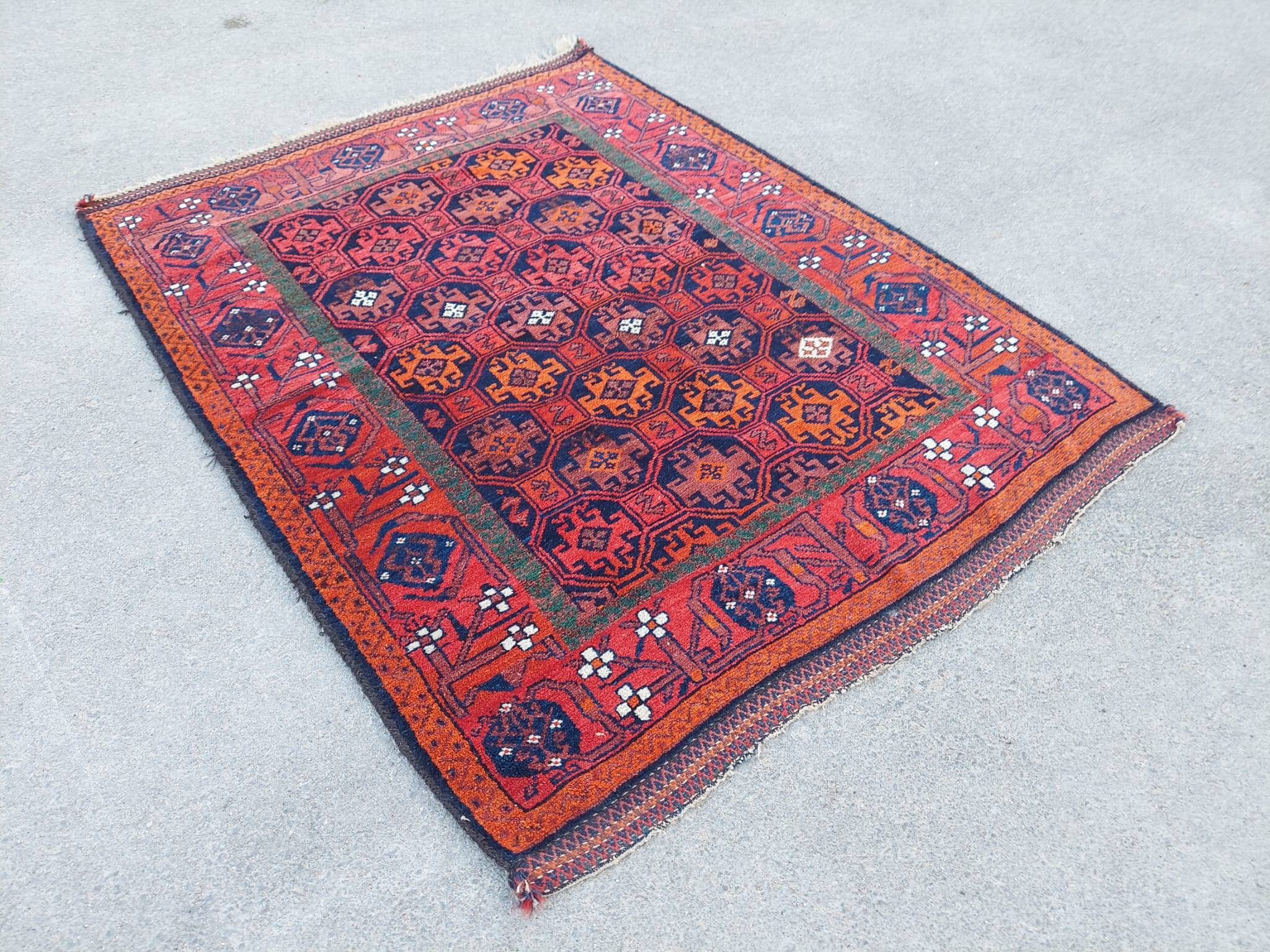 4x6 Kurdish Rug Tribal, Red Rug Vintage, Persian Rug Antique, Area Rug ...