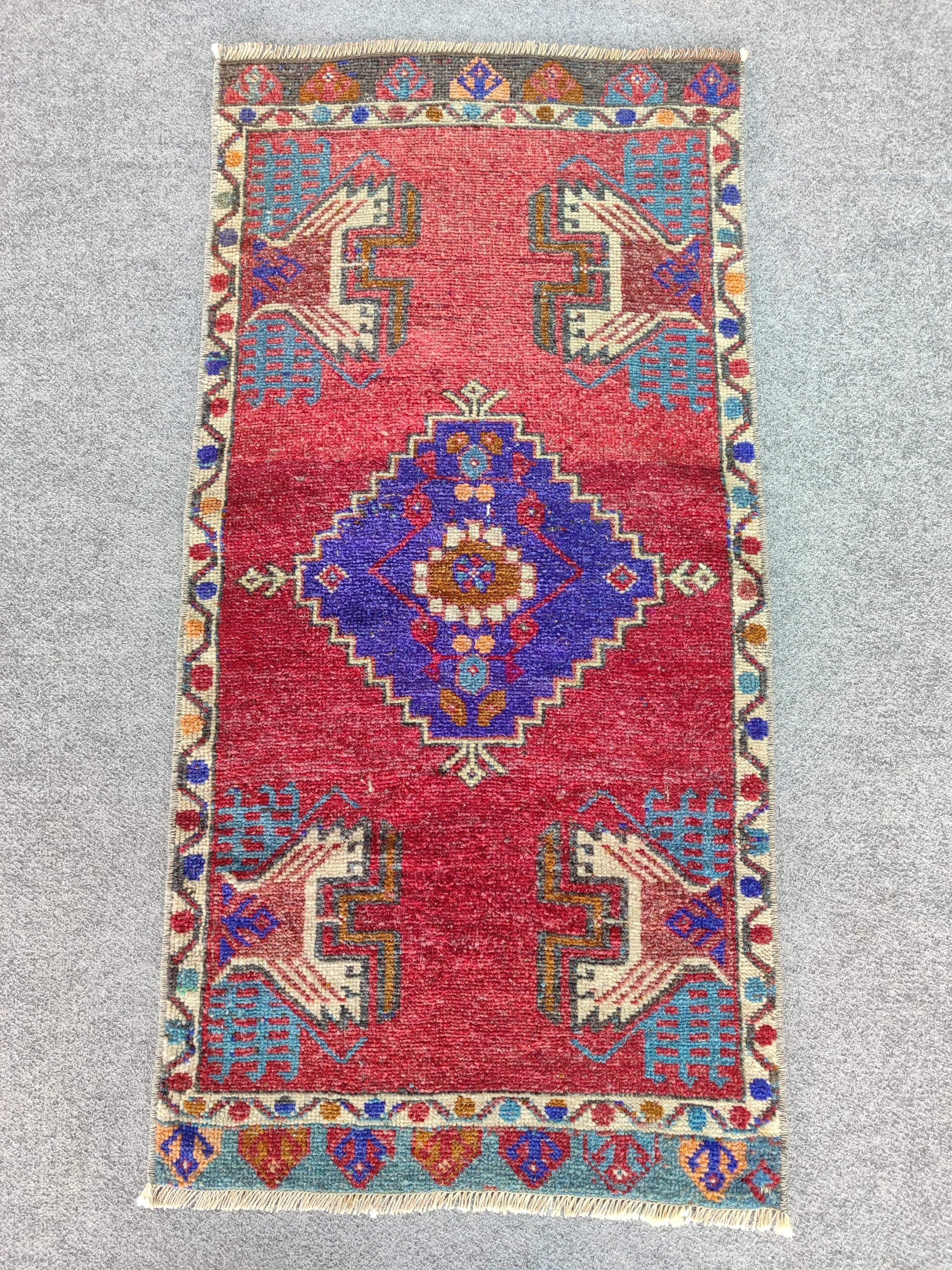 Turkish Rug 2x3, Vintage Red Rug, Small Oushak Rug 2x3, Doormat Rug ...