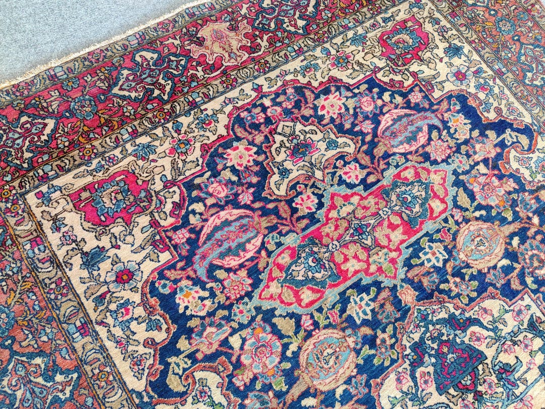 4x7 Persian Rug Antique, Vibrant Rug, Heriz Rug, Persian Carpet, 4x7 ...