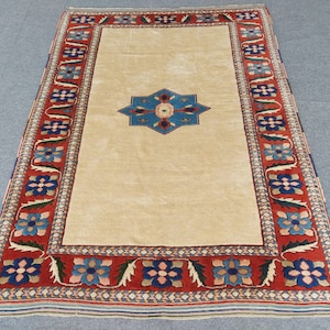 Turkish Rug 6x8, Vintage Rug, Living Room Rug, 6x8 Area Rug Wool, Modern Rug, Oushak Rug, Boho Rug Handmade, 6x8 Rug, Persian Rug 6x8